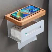 Tissue Box Wooden paper Holders Tissue Tube Cosmetic Remote Control Storage Box Toilet Paper Holder Phone Shelf Toilet Roll Holders