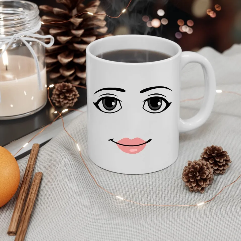 yanmu Roblox Woman Face Mug Funny Girl Cute Gamer Birthday Gift