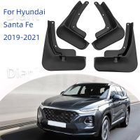 JHTJHNDTGFJHND สำหรับ Hyundai Santa Fe 2019 2020 2021 TM 4Th 4 Gen รถ Mudguard Anti-Splash Anti-Fouling ด้านหน้าด้านหลัง Fender อุปกรณ์เสริม