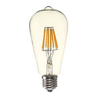 Dimmable E27 4W Edison Retro Vintage Filament ST64 COB LED Bulb Light Lamp Body Color:Golden Cover Light Color:Gold Yellow (2200K) Voltage:220V