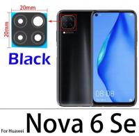 เลนส์กระจกกล้องถ่ายรูป100% หลังกระจกสำหรับ Huawei Nova 5t 5 5i 5T 5z 6 Se 7 Pro กระจกเลนส์กล้องถ่ายรูปหลังด้านหลังพร้อมสติ๊กเกอร์