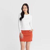 [COD]Oxwhite Women Cotton Boatneck Long Sleeve Fitted Top