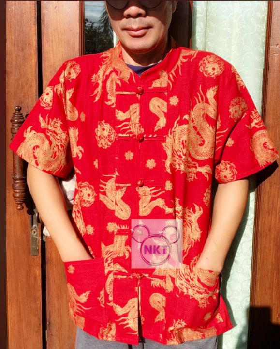 เสื้อคอจีนชาย-ลายมังกรทอง-เทศกาล-ปีใหม่-ตรุษจีน-no-111