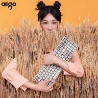 Aigo สวิตช์ A100แป้นพิมพ์เชิงกลสำหรับเล่นเกมแบบมีสายชนิด C USB ไร้สาย2.4G สวิตช์สีฟ้าคีย์100คีย์บอร์ดสำหรับเล่นเกมแบบชาร์จไฟได้