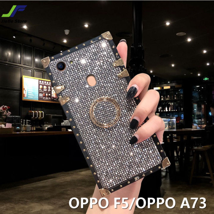 jiefie-เคสป้องกันเต็มรูปแบบสำหรับ-oppo-a73-a93-a74-a91-a96เพชรระยิบระยับเคสโทรศัพท์สี่เหลี่ยม