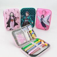 【CW】 Demon Slayer Pencil Case Kawaii High Capacity Pen Case Desk Organizer Hot Anime Pen Zipper Bag School Student Stationery Gift