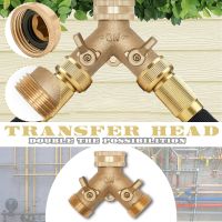 1pc Water Distributor Garden Hose Splitter Two-way Faucet Y-connector Hose Adapter Shut-off Heavy Duty Brass Distributors