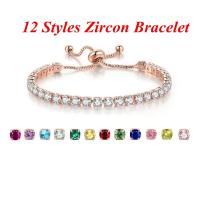 【CW】 12 Styles Crystal Tennis Bracelets for Women Korean Fashion Gold Color Adjustable CZ Zircon Chain Hand Bangle Wedding Jewelry