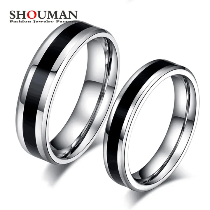 shouman-stainless-steel-black-line-simple-finger-couple-rings-for-women-mens-wedding-band-cool-lover-jewelry