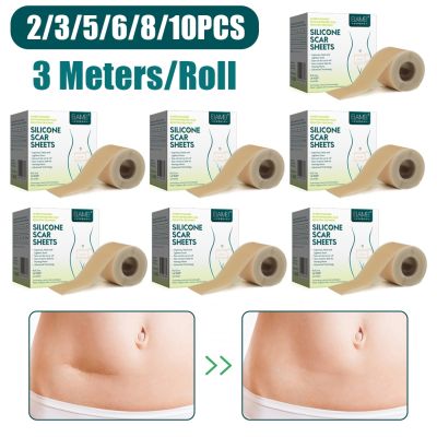 ✿☃ 2/6/8/10pcs Scar Removal Patch Surgery Self-Adhesive Silicone Gel Tape Scar Tape Therapy Patch for Acne Trauma Burn Skin Repair