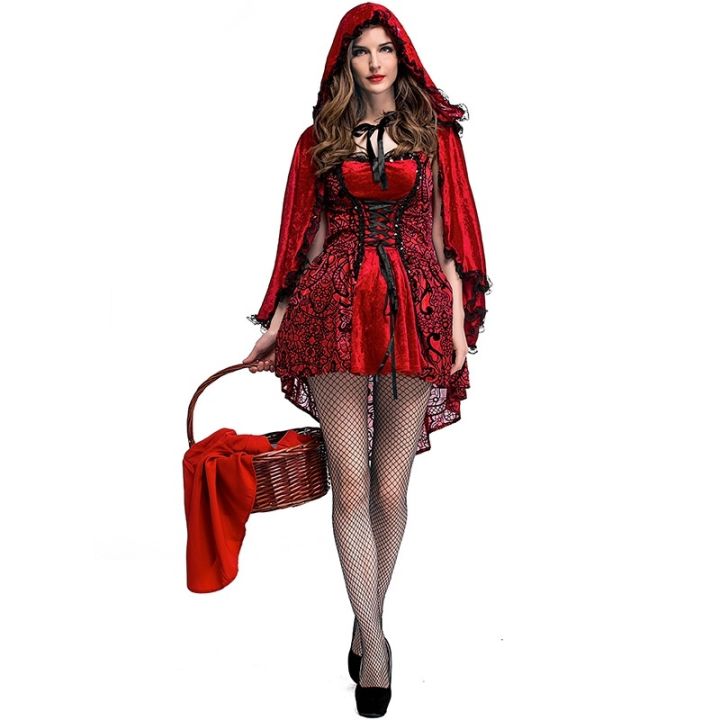 halloween-costumes-cosplay-clothes-sexy-women-dress-little-red-riding-hood-gothic-style-adults-dress-cape-set