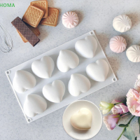 ?【Lowest price】HOMA 8หลุมรูปหัวใจซิลิโคนแม่พิมพ์3D สบู่ handmade SOAP making fondant