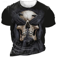 2023 NEW Mens 3d Skull Print Short Sleeve T-shirt fashion t-shirt