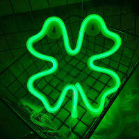 LED Clovers นีออนนางฟ้าไฟพู่ห้อยพวงมาลัยในร่มสำหรับห้องนอนโคมไฟติดผนังงานแต่งงานวันหยุดแสงตกแต่งคริสต์มาส