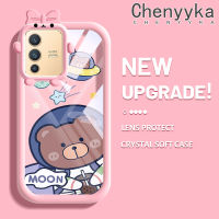 เคส Chenyyyka สำหรับ VIVO V23 5G S12 5G V23i 5G เคสการ์ตูนน่ารักมนุษย์อวกาศหมีกันกระแทกเคสโทรศัพท์โปร่งใสซิลิโคนอ่อนนุ่มสีสันสดใสเคสป้องกันเลนส์กล้องถ่ายรูปรูปสัตว์ประหลาดตัวเล็กใหม่