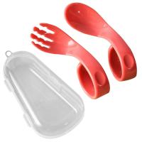 1 Set Offset Spoon Fork Food Grade Adorable Appearance Adaptive Eating Aid Right Hand Learn Eat Baby Fork Spoon Set Bowl Fork Spoon Sets