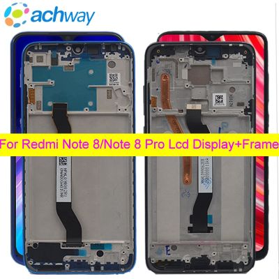 สำหรับ Xiaomi Redmi Note 8 Pro Lcd Note8 Pro อะไหล่หน้าจอสัมผัสการแสดงผลสำหรับ Redmi Note 8จอแอลซีดีพร้อมกรอบเครื่องอ่านพิกัด M1908c3jh