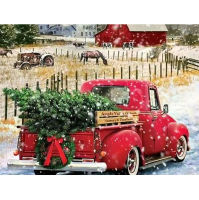 Christmas Gift Car 11CT Cross Stitch Kit Needlework Craft Set Canvas Printed Cotton Thread Home Decor Christmas Gift Hot Sell