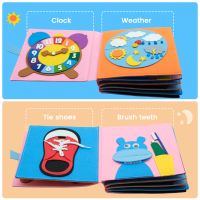 Montessori Baby Busy Toys Felt Cloth Book Early Educational Math Toy Tangram Shape Color Match Board Learning Basic Life Skill