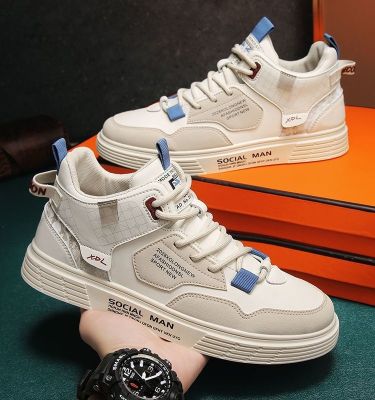 🏅 Summer mens shoes high-top sneakers mens sports shoes canvas shoes white shoes leather breathable all-match casual shoes