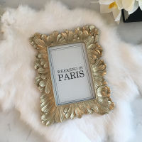 Vintage Leaf Feather Photo Frame Picture Display Golden Picture Stand Room Party Accessories