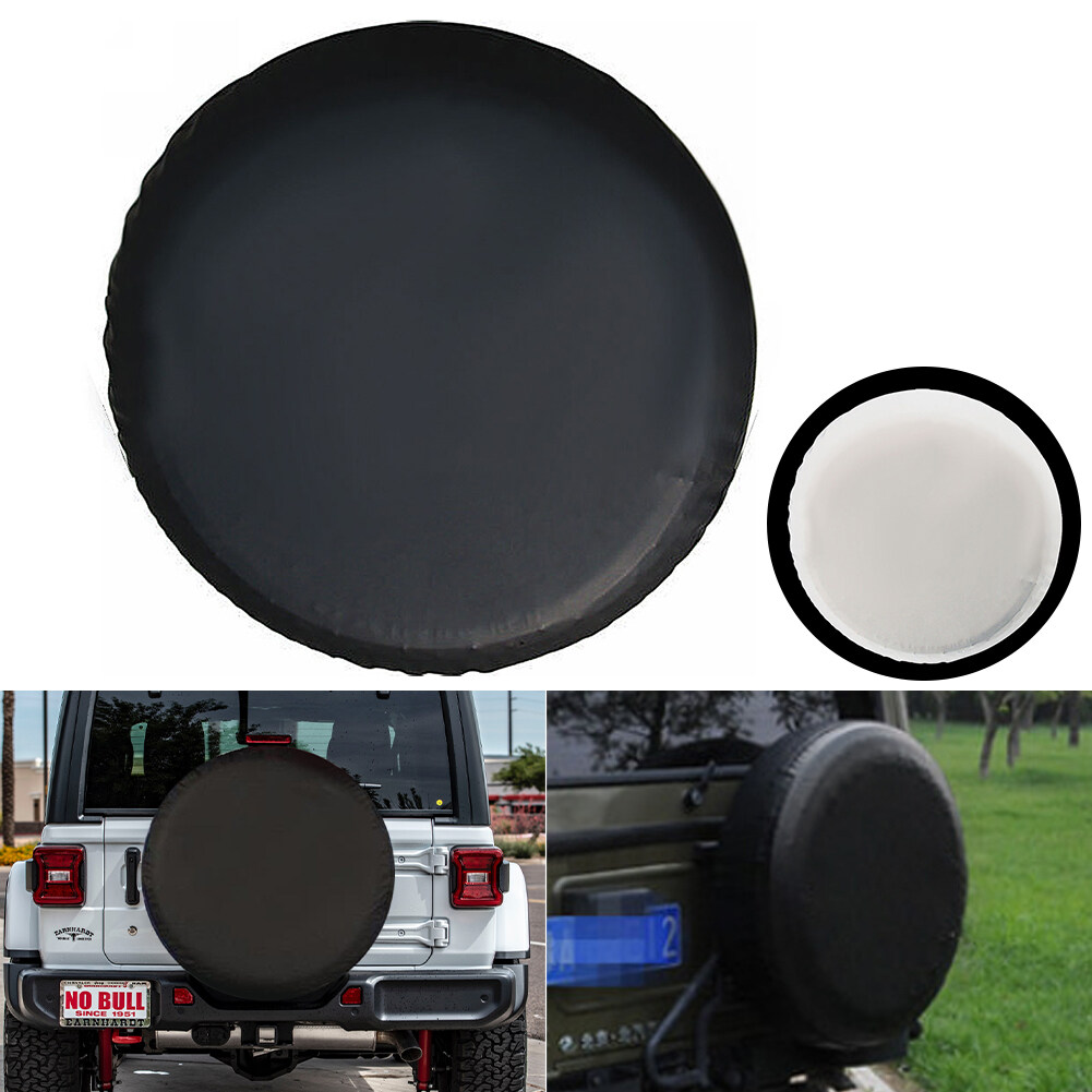 Black Tyre Cover Spare Wheel Tire Cover Car PU Trailer Leather Protector 16 