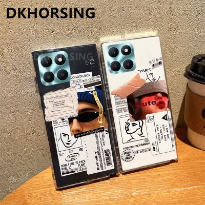 DKHORSING เคสโทรศัพท์ INS ใหม่สำหรับเกียรติยศ X6A / HONOR 90 5G / HONOR 90 Lite/ HONOR 70 Lite/ HONOR X5 Plus แฟชั่นชัดเจนสร้างสรรค์ Lndiveruality คู่ปลอกซิลิโคนเกียรติ X6a เคสกันกระแทก X5plus