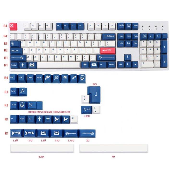 Rama Shrimp 138 Keys PBT Dye Sublimation Cherry Profile Keycaps Set for ...