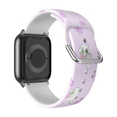 ☊▽☈ Cute Bunny opaska na nadgarstek dla Apple obserwować serii Pro SE Ultra 8/7/6/5/4/3/2 38/42mm zegarek pętli paski na iWatch 49mm 45/44/41/40mm