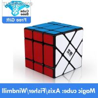 ﹉ Qiyi 3x3 Fisher Windmill Axis Magic Cube Puzzle Speed Cubo magico mofangge XMD Professional Educational Toy for Children