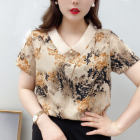 ผู้หญิงเสื้อ2021ฤดูร้อนใหม่สั้นเสื้อยืด Tops ผู้หญิงแฟชั่นเกาหลีเสื้อชีฟองลายดอกไม้