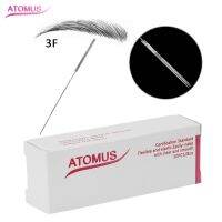 ATOMUS 50pcs Eyebrow Blade 3F Tattoo Agulha Tebori Microblade Needles Eyebrows Aiguille Tatouage Microblading Micro Agulhamento