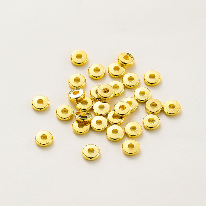 18K Color Gold Spacer Beads, Gold Disc Beads, Flat Rondelle Gold