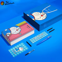 Luxury Pimio Cartoon Metal Fountain Pen Doraemon Auized 0.35MM Nib Gift Box for Office Business Student Christmas