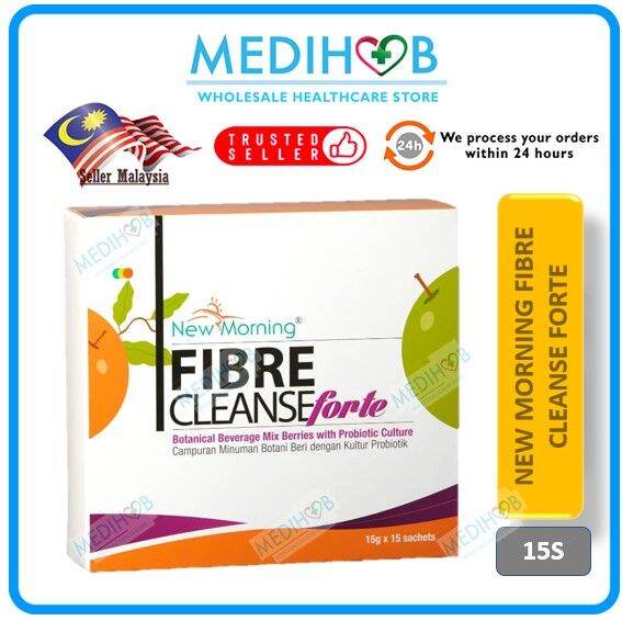 [2IN1] FIBRE & PROBIOTIC New Morning Fibre Cleanse Forte (15s) EXP 06