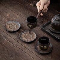 Lotus Incense Coaster Japanese Gilding Iron Glaze Vintage Ceramic Teacup Mat Cup Saucer Saucer Tea Ceremony Utensil