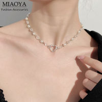 MIAOYA Fashion Jewelry Shop สร้อยคอดีไซน์หัวใจสำหรับผู้หญิง สร้อยข้อมือมุกสำหรับนักเรียน ชุดอุปกรณ์เสริม