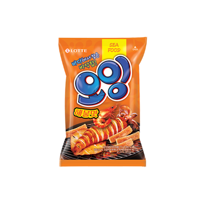 ขนมอบกรอบ รสซีฟู้ด oing seafood flavoured snack brand lotte 75g 롯데 오잉