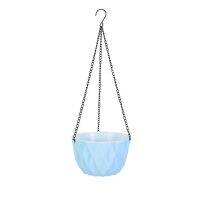 2Pcs Hanging Flower Basket Self Automatic Water Absorption Hanging Flower Pot Waterproof Resin Plant Hanger for Garden Blue