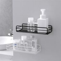 Japanese-style Wrought Iron Bathroom Shelf Wall-mounted Shower Gel Storage Rack Toilet Free Punch Toiletry Stand Bathroom Counter Storage