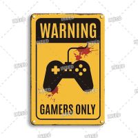 Gamers Only Warning Tin Sign Vintage Baby Gamer Room Decor Metal Plate Retro Old Game Poster Living Room Metal Fashion P