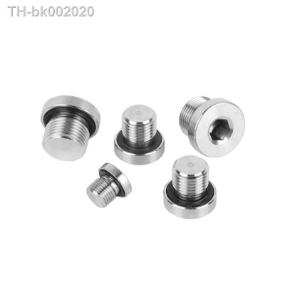 ✤ BSP Metric Male Thread 304 Stainless Steel Hex Socket Plug ED Sealing Ring Flange Inner Hexagon Bolt Oil Water Pipe Fitting