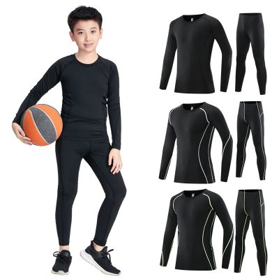 Kids Running Tracksuit Tights Gym Fitness Compression Sports Suit Clothes Running Jogging Sport Wear Exercise Workout Tights