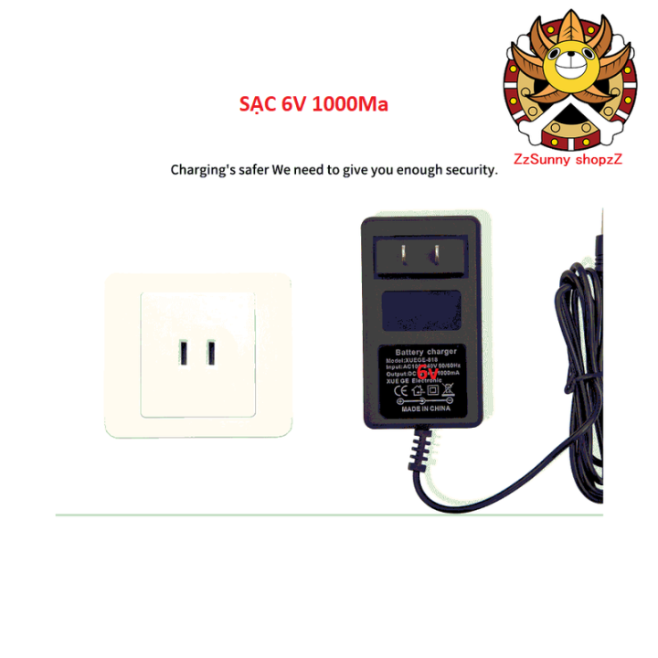 Sạc 6V Sạc Xe Điện Trẻ EmÔ tô xe máy điện trẻ em 6V1000maĐèn Xanh  Chuyển Đỏ Tự Ngắt   Shopee Việt Nam