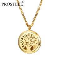 PROSTEEL Necklace of Locket Diffuser Perfume Pendant Gold/Black Plated PSP2960