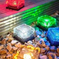 【LZ】☄  1pcs Solar Led Light Clear Ice Cube Luzes Ao Ar Livre Impermeável LED Solar Brick Light Square Enterrado Lâmpada Pátio Lawn Garden Decor