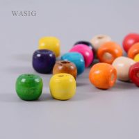 【cw】 100Pcs 7mm Inner Hole Color Round Wood Hair Beads Crochet Dreadlock Braid Cuff Clip Headwear Accessories