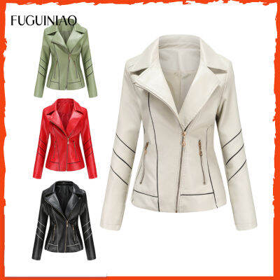 Fuguiniao womens clothing หนังรถจักรยานยนต์ผู้หญิงฤดูใบไม้ผลิและเสื้อแจ็คเกตสำหรับวัยรุ่นชาย