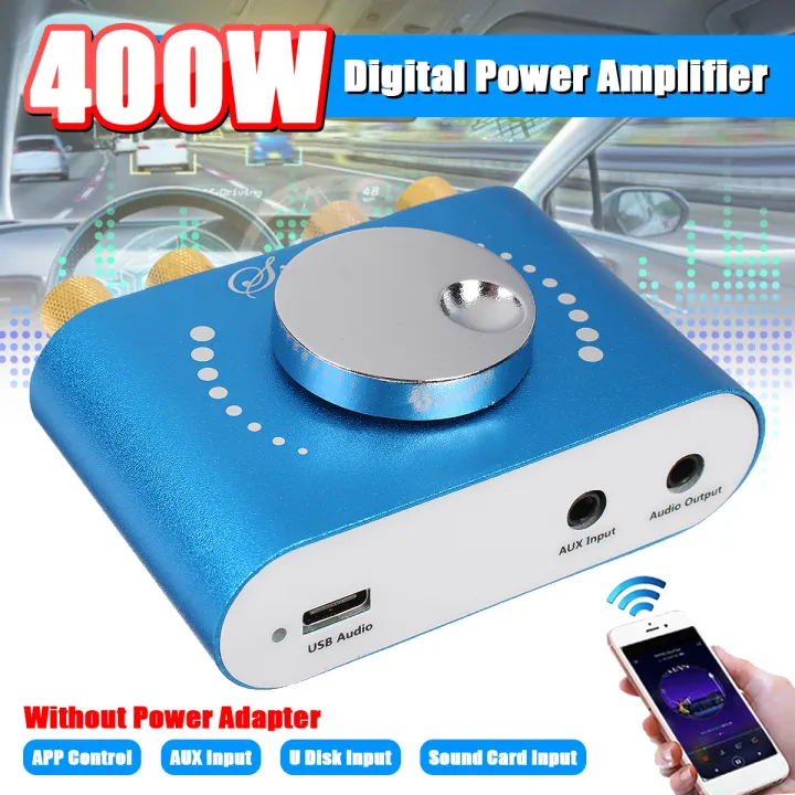 【2.0 CH】(12V/24V) Mini Car Amplifier Bluetooth 5.0 Speaker Digital
