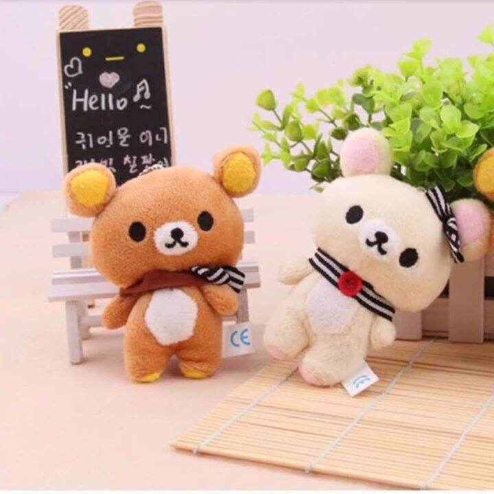 liand-lover-rilakkuma-charm-toy-plushie-toy-kawaii-standing-bear-design-pendant-soft-figure-doll-bear-plush-stuffed-toy-key-chain